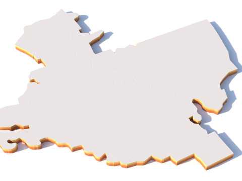 Baghdad Terrain city Iraq 3D Model