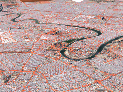 Baghdad Terrain city Iraq 3D Model