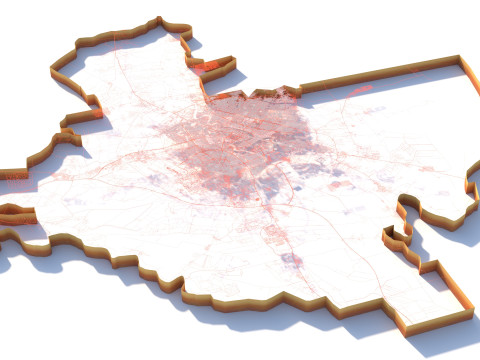 Baghdad Terrain city Iraq 3D Model