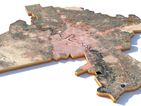 Baghdad Terrain city Iraq 3D Model