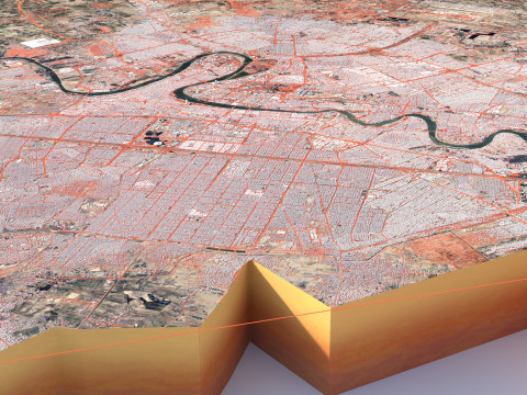 Baghdad Terrain city Iraq 3D Model