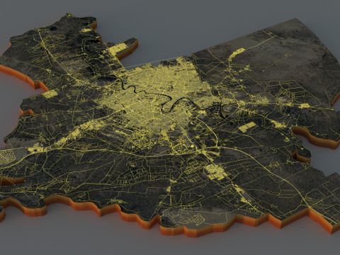 Baghdad Terrain city Iraq 3D Model