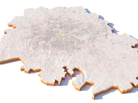 Bangalore Terrain city Bengaluru in India 3D 模型