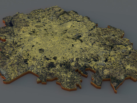Bangalore Terrain city Bengaluru in India 3D 模型