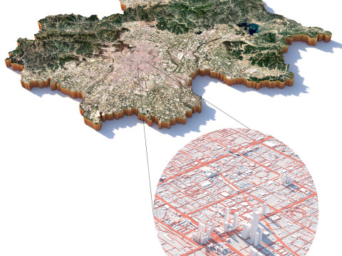 Beijing Terrain city China 3D 模型