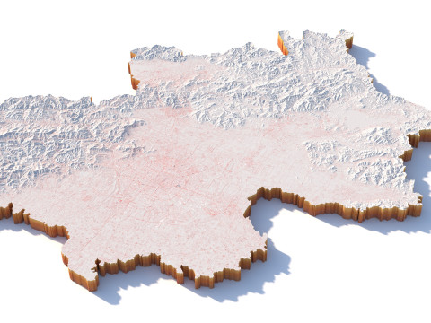 Beijing Terrain city China 3D Model