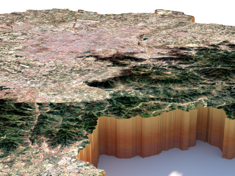 Beijing Terrain city China 3D Model