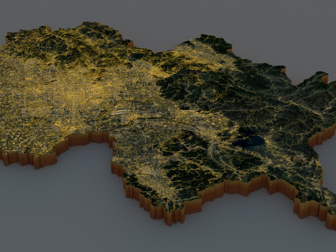 Beijing Terrain city China 3D Model