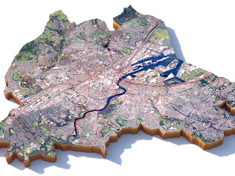 Belfast Northern Terrain city Ireland UK Modelo 3D