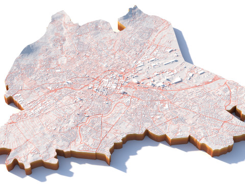 Belfast Northern Terrain city Ireland UK Modelo 3D