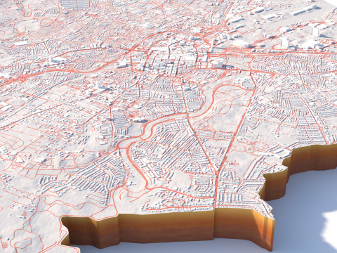 Belfast Northern Terrain city Ireland UK Modelo 3D