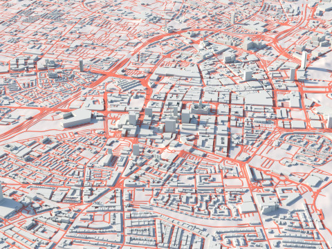 Belfast Northern Terrain city Ireland UK Modelo 3D