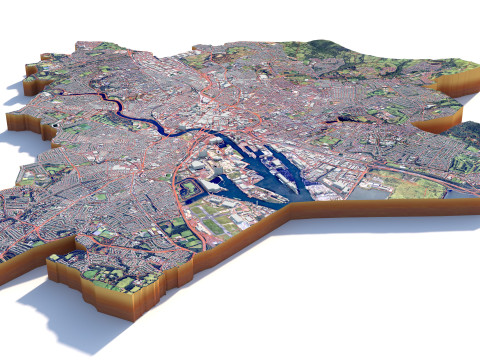 Belfast Northern Terrain city Ireland UK Modelo 3D