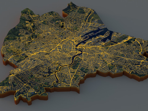 Belfast Northern Terrain city Ireland UK Modelo 3D