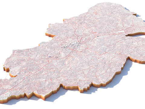 Birmingham Terrain city United Kingdom Model 3D