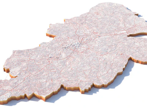 Birmingham Terrain city United Kingdom 3D Model