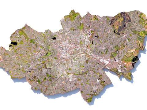 Birmingham Terrain city United Kingdom 3D Model