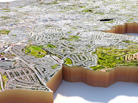 Birmingham Terrain city United Kingdom 3D Model