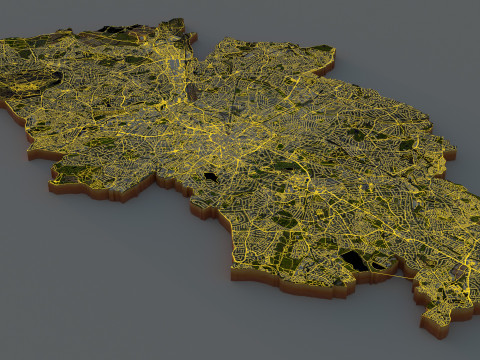 Birmingham Terrain city United Kingdom Model 3D