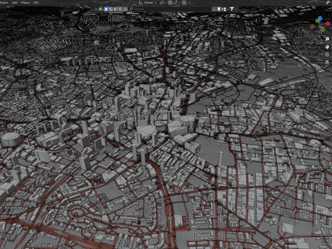 Birmingham Terrain city United Kingdom Model 3D