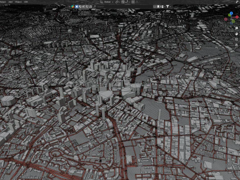Birmingham Terrain city United Kingdom 3D Model