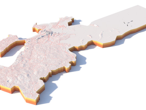 Boston Terrain city Massachusetts USA 3D Model