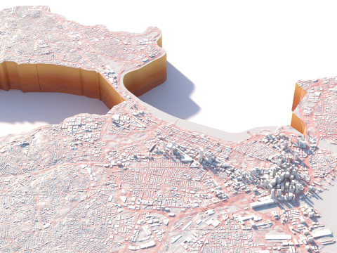 Boston Terrain city Massachusetts USA 3D Model