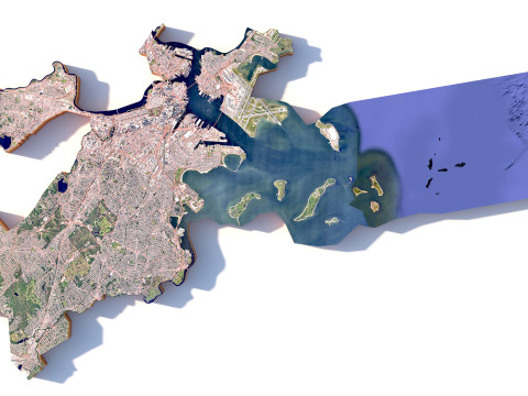 Boston Terrain city Massachusetts USA 3D Model
