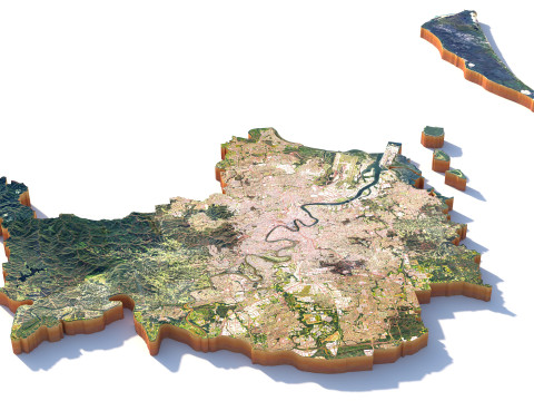Brisbane Terrain city in Australia 3Dモデル