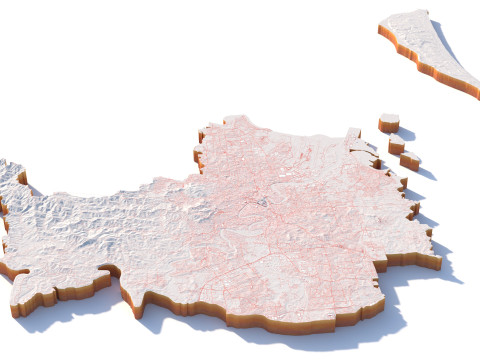 Brisbane Terrain city in Australia 3Dモデル