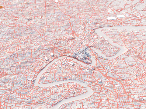 Brisbane Terrain city in Australia 3Dモデル