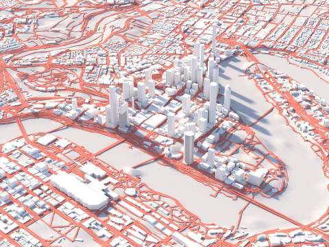 Brisbane Terrain city in Australia 3Dモデル