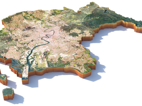 Brisbane Terrain city in Australia 3Dモデル