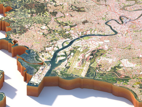 Brisbane Terrain city in Australia 3Dモデル
