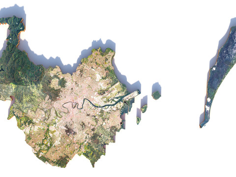 Brisbane Terrain city in Australia 3Dモデル