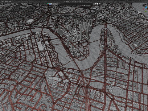 Brisbane Terrain city in Australia 3Dモデル