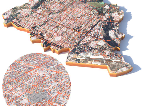 Chandigarh Terrain city Punjab India 3D मॉडल