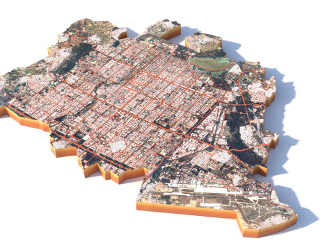 Chandigarh Terrain city Punjab India 3D Model