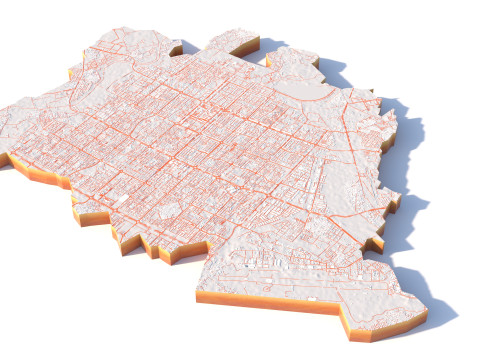 Chandigarh Terrain city Punjab India 3D Model