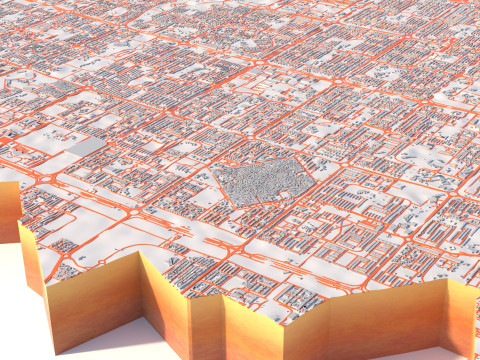 Chandigarh Terrain city Punjab India 3D Model