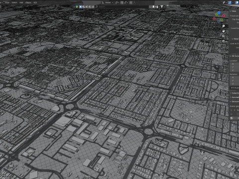 Chandigarh Terrain Stadt Punjab Indien 3D Modell