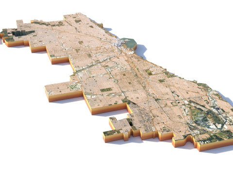 Chicago Terrain city Illinois USA 3D 모델