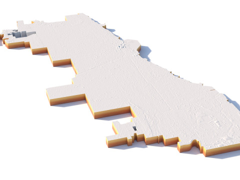 Chicago Terrain city Illinois USA 3D 모델