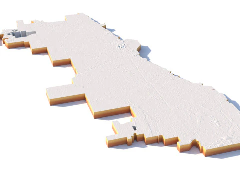 Chicago Terrain city Illinois USA 3D Model