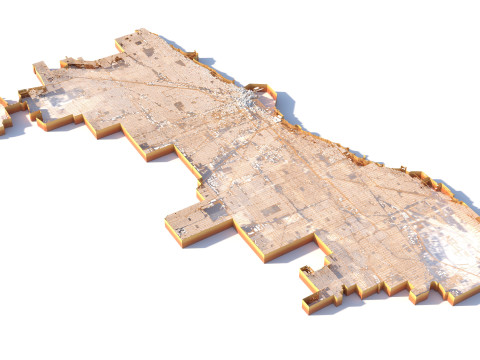 Chicago Terrain city Illinois USA 3D 모델