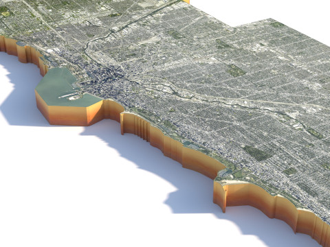 Chicago Terrain city Illinois USA 3D 모델