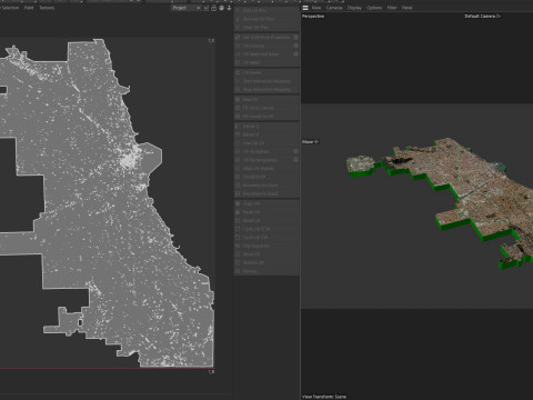 Chicago Terrain city Illinois USA 3D 모델