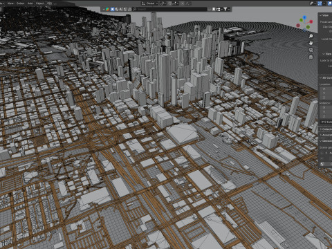Chicago Terrain city Illinois USA 3D 모델