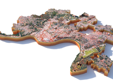 Cincinnati Terrain city Ohio USA Model 3D
