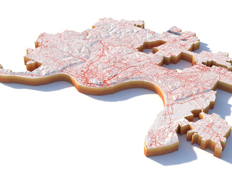 Cincinnati Terrain city Ohio USA Model 3D